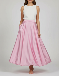 Meliora Satin-Look High-Waist Ankle-Length Skirt