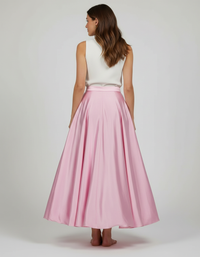 Meliora Satin-Look High-Waist Ankle-Length Skirt