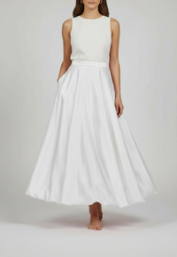 Meliora Satin-Look High-Waist Ankle-Length Skirt