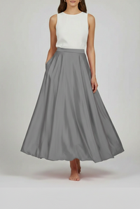 Meliora Satin-Look High-Waist Ankle-Length Skirt