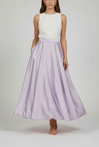 Meliora Satin-Look High-Waist Ankle-Length Skirt