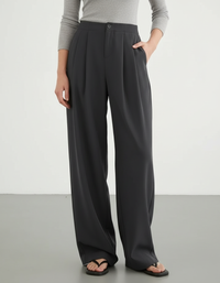 Paolina Pleated High-Waist Wide-Leg Trousers