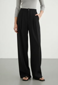 Paolina Pleated High-Waist Wide-Leg Trousers