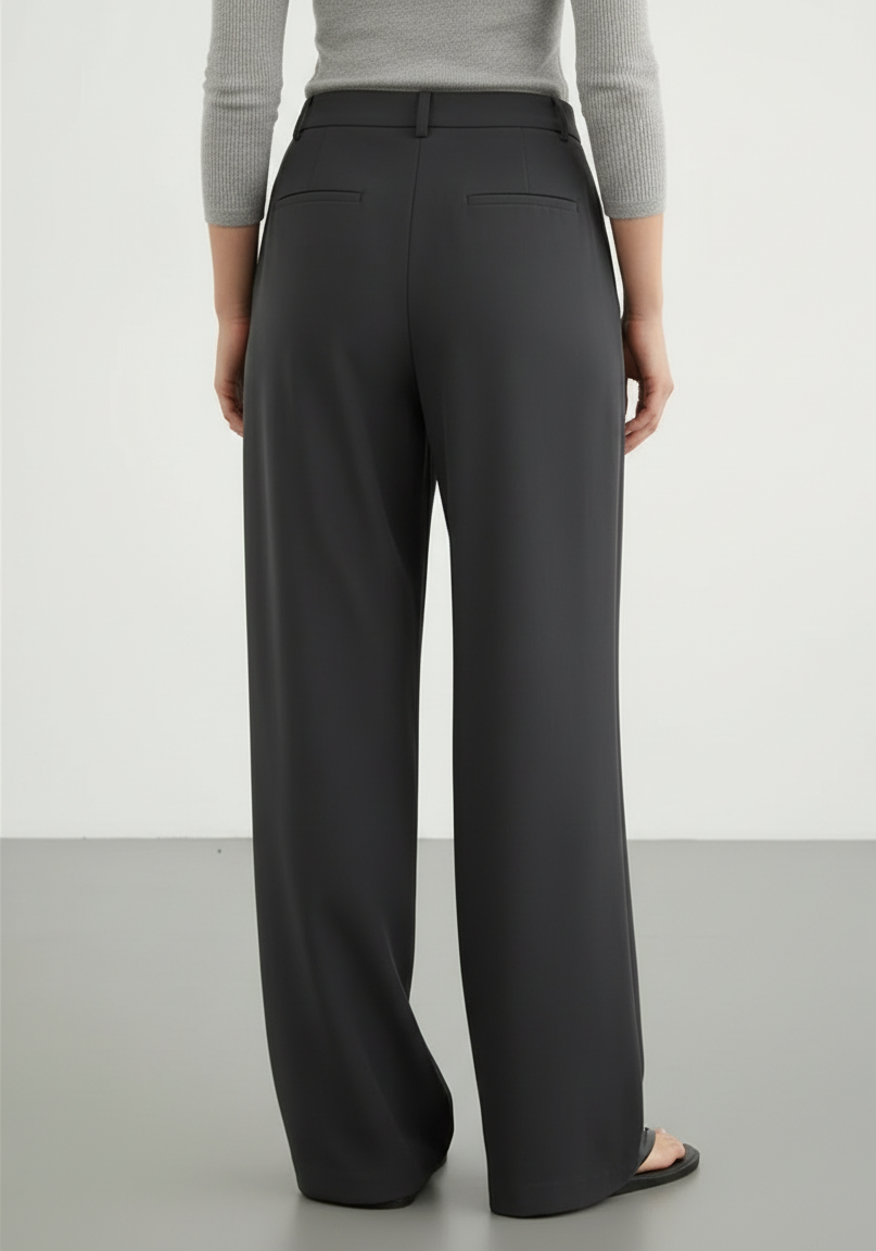 Paolina Pleated High-Waist Wide-Leg Trousers