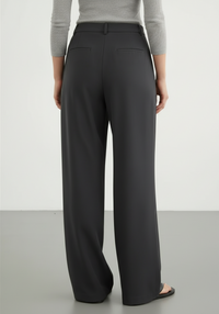 Paolina Pleated High-Waist Wide-Leg Trousers