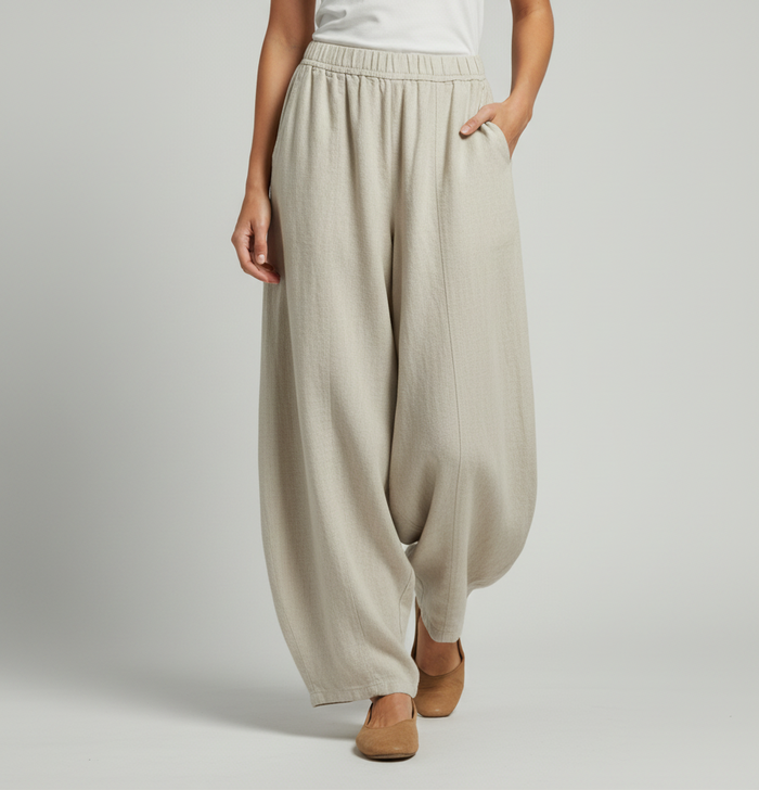 Sancia Cotton-Linen Wide-Leg Trousers