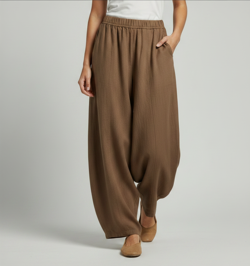 Sancia Cotton-Linen Wide-Leg Trousers