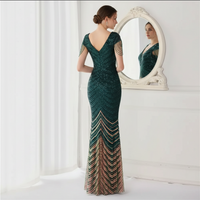 Seraphina Beaded V-Neck Mermaid Evening Gown