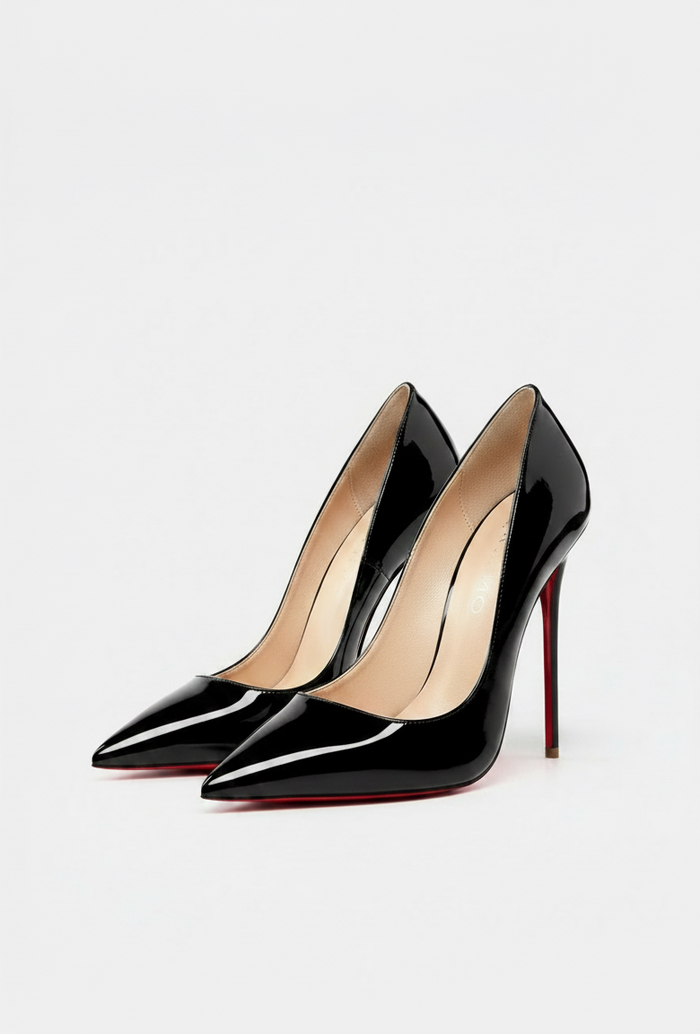 Aglaia Pointed-Toe Leather Stiletto Pumps