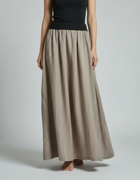 Indigo Ramie Tie-Dye A-Line Maxi Skirt