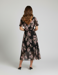 Magnolia Curve Floral Belted A-Line Maxi Dress