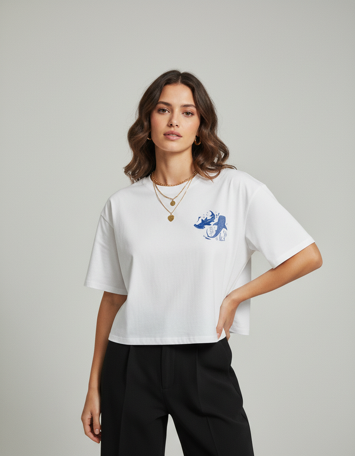 Dahlia Cotton Shark-Print T-Shirt