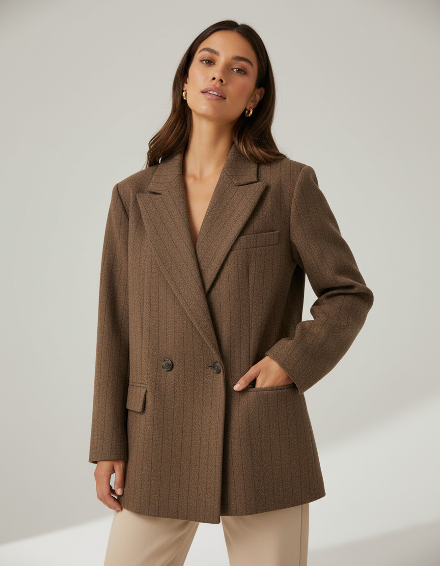 Celeste Double-Breasted Wool-Blend Blazer