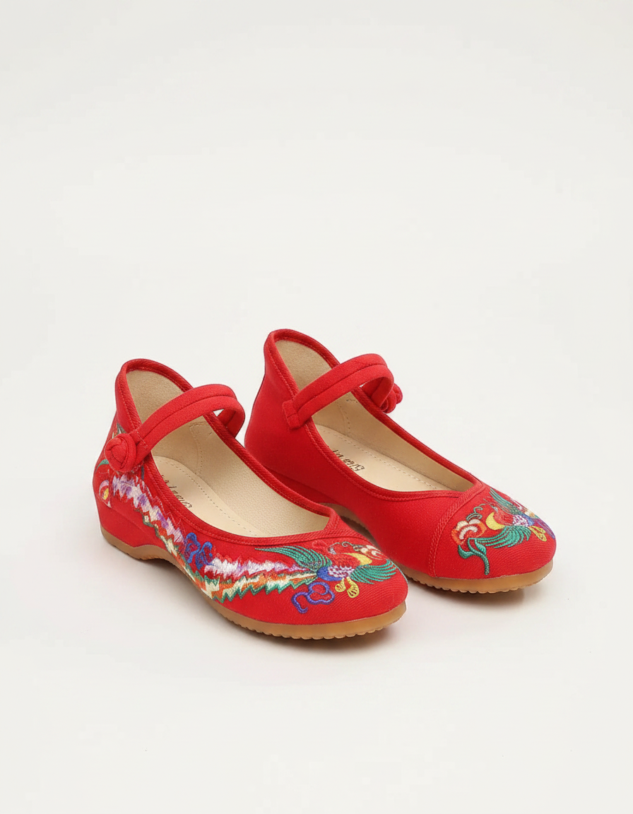 Aureia Embroidered Hemp-Sole Ballet Flats