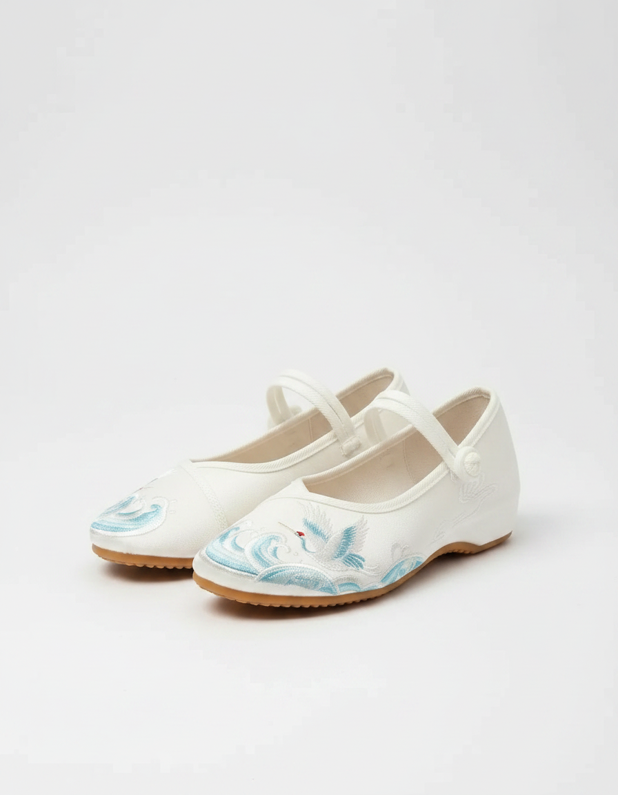 Aureia Embroidered Hemp-Sole Ballet Flats