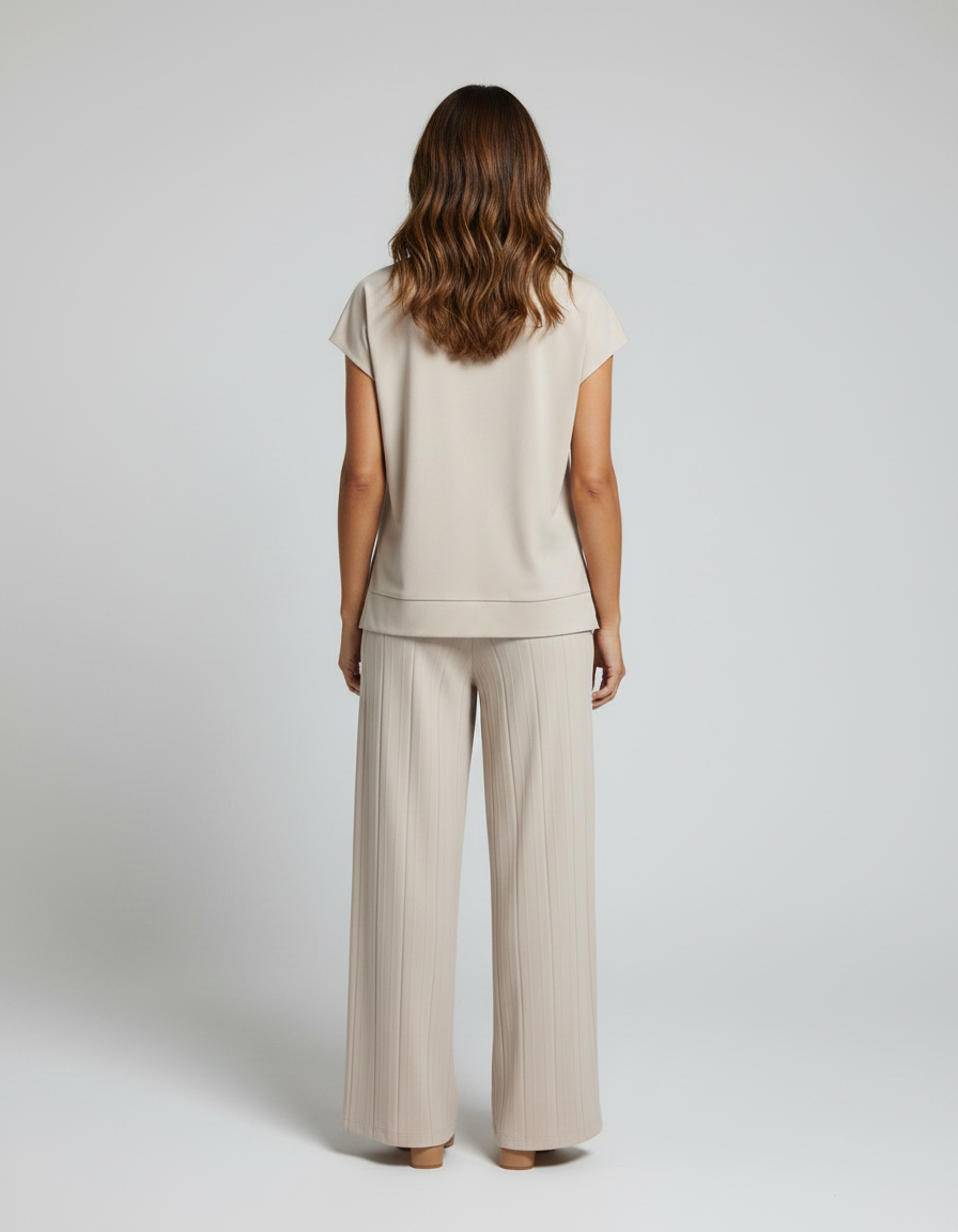 Fioette Knit Vest & Wide-Leg Trouser Set