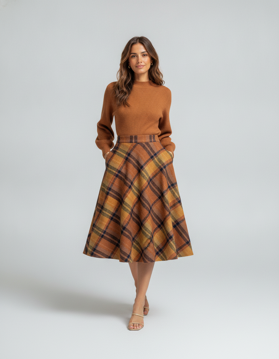 Freya Knit Lantern-Sleeve Top & Maxi Skirt Set