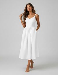 Lumiana Sleeveless V-Neck Backless Maxi Dress