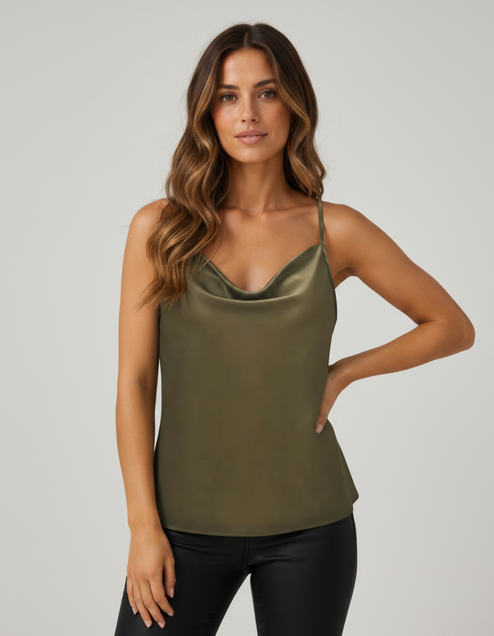 Lumielle Satin-Look Strappy Camisole Top