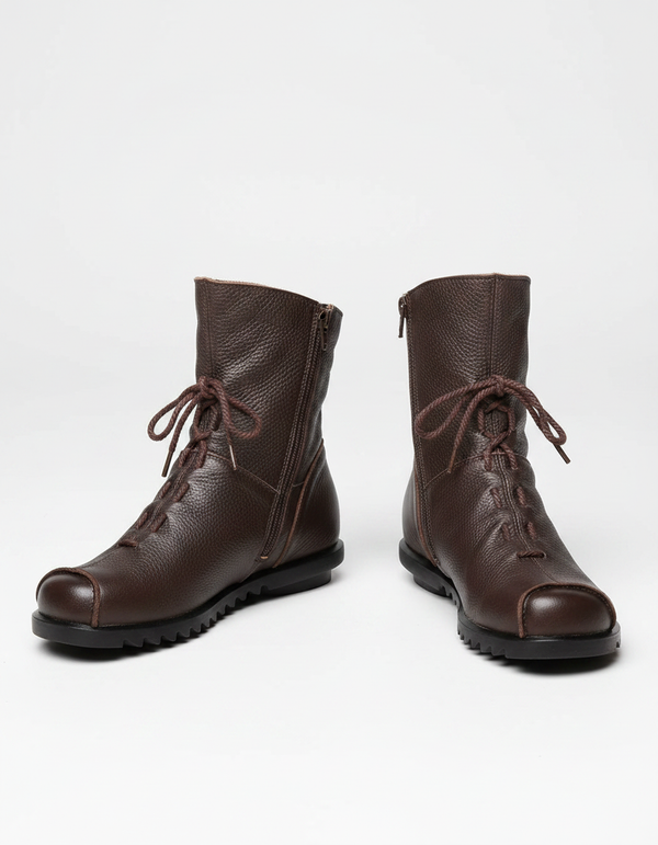 Hazel Leather Fleece-Lined Ankle Boots