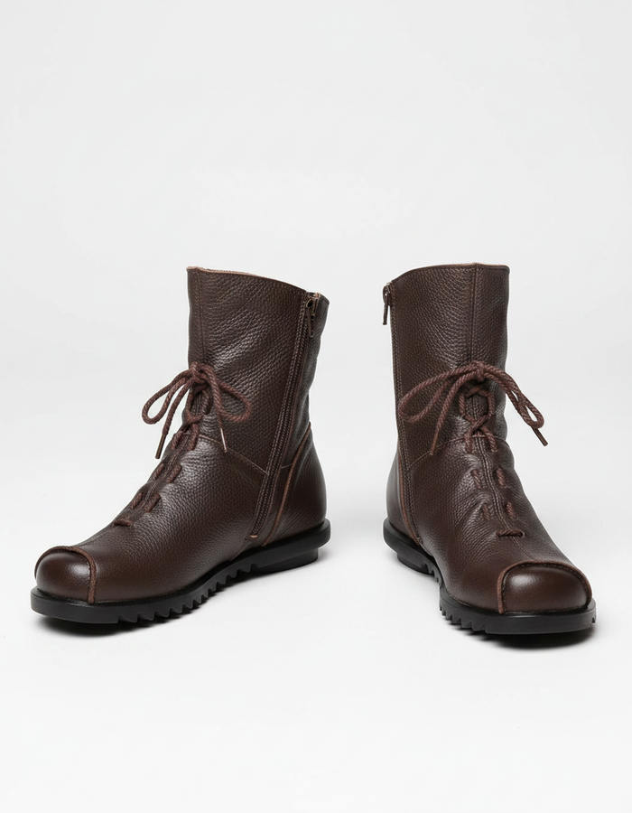 Hazel Leather Fleece-Lined Ankle Boots