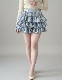 Rosiana Ruffle-Bow Sweet Lolita Mini Skirt