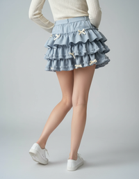 Rosiana Ruffle-Bow Sweet Lolita Mini Skirt