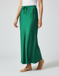 Rosiara Satin-Look Lace-Up Maxi Skirt