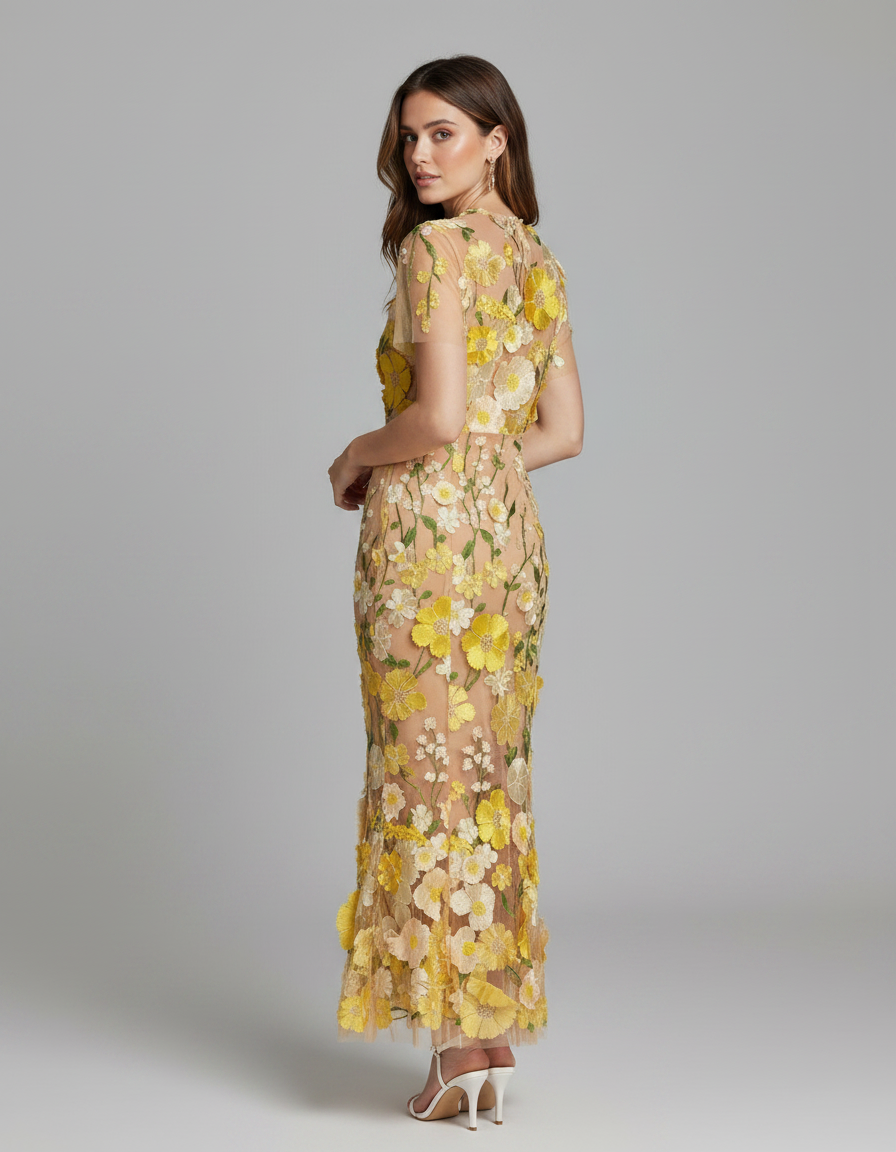 Urszula Sheer Embroidered Maxi Dress