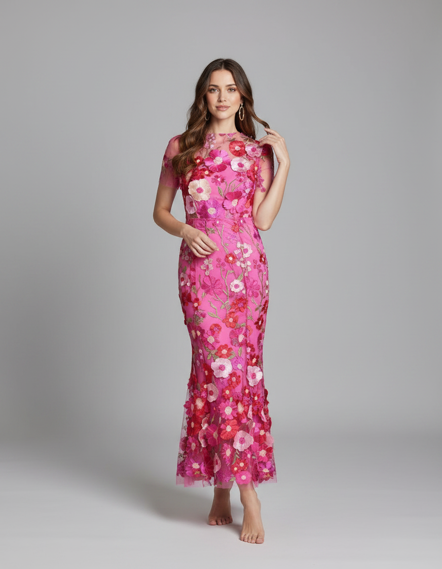 Urszula Sheer Embroidered Maxi Dress