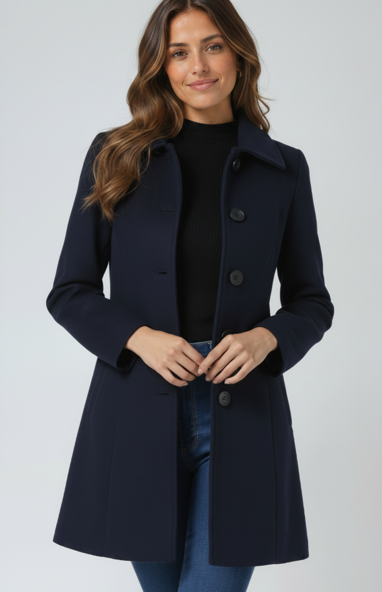 Nives Single-Breasted Long Winter Coat