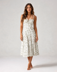 Katinka Bustier-Waist Midi Dress
