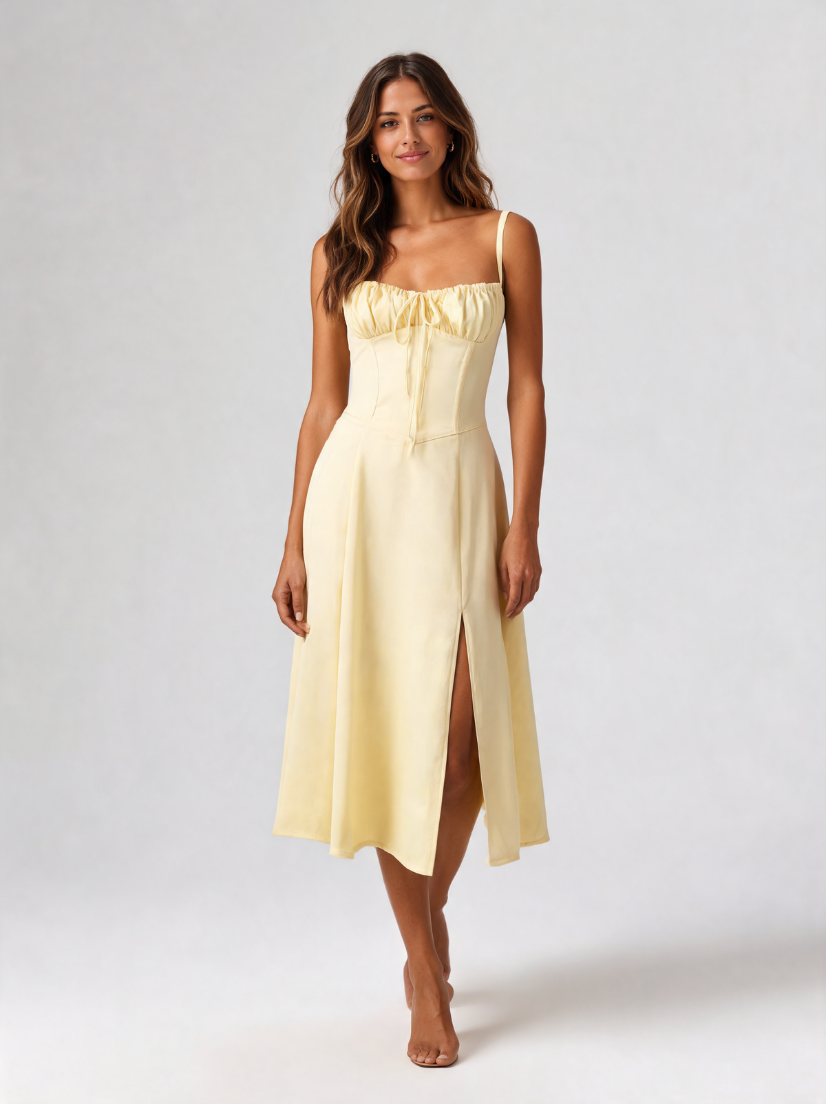 Katinka Bustier-Waist Midi Dress