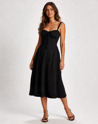 Katinka Bustier-Waist Midi Dress