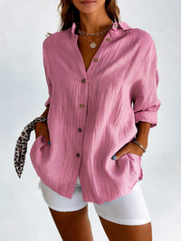 Hannelore Oversized Linen Button-Down Shirt