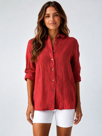 Hannelore Oversized Linen Button-Down Shirt