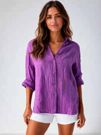 Hannelore Oversized Linen Button-Down Shirt