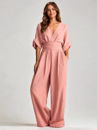 Domitilla Wrap V-Neck Wide-Leg Jumpsuit