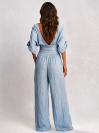 Domitilla Wrap V-Neck Wide-Leg Jumpsuit