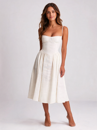 Celandine Sweetheart Corset Midi Dress