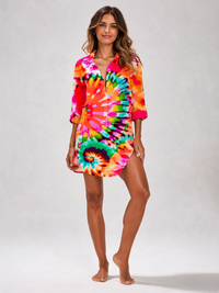 Zelina Printed Relaxed-Fit Shirt Dress