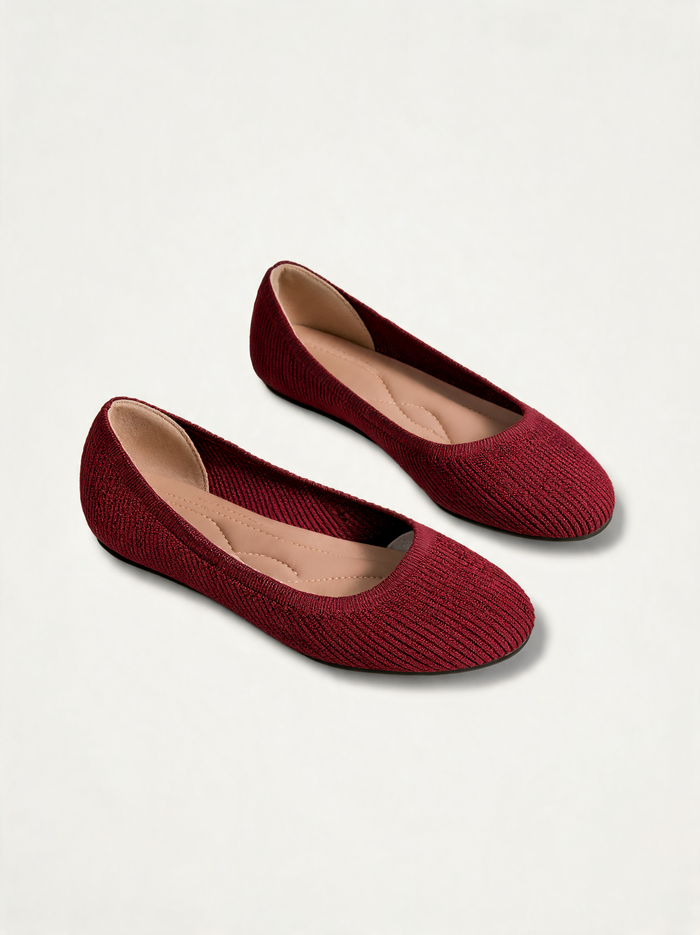 Vittoria Bow-Detail Round-Toe Ballet Flats
