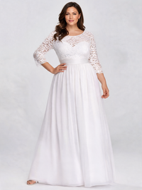 Ulyssa Curve Lace-Bodice Ruched-Waist Evening Gown