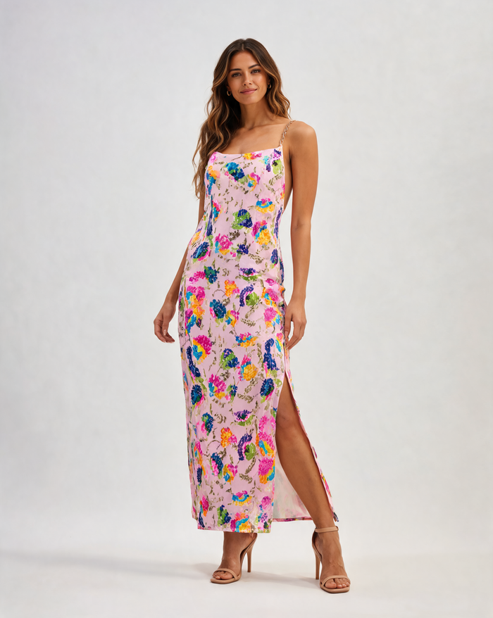 Laureline Sequin-Embroidered Backless Maxi Dress