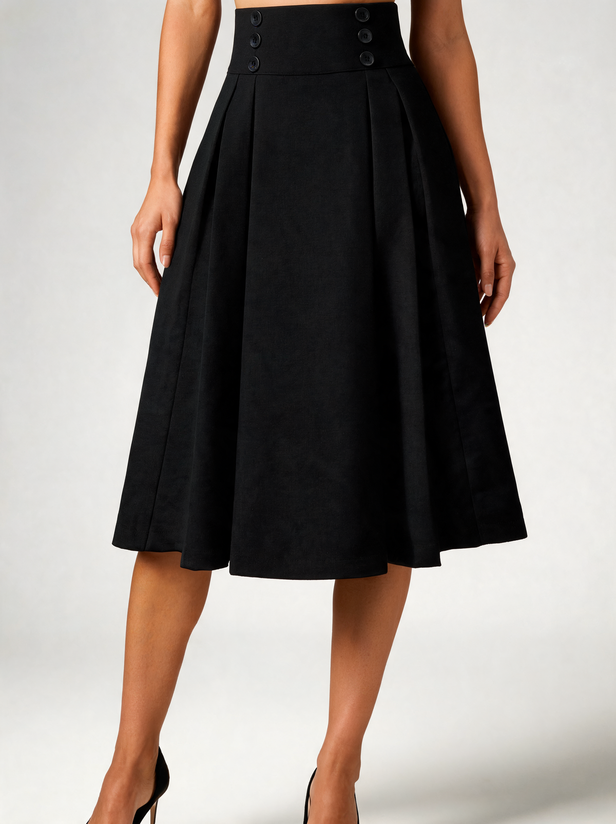 Carmina Pleated A-Line Midi Skirt & Petticoat Options