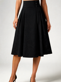 Carmina Pleated A-Line Midi Skirt & Petticoat Options