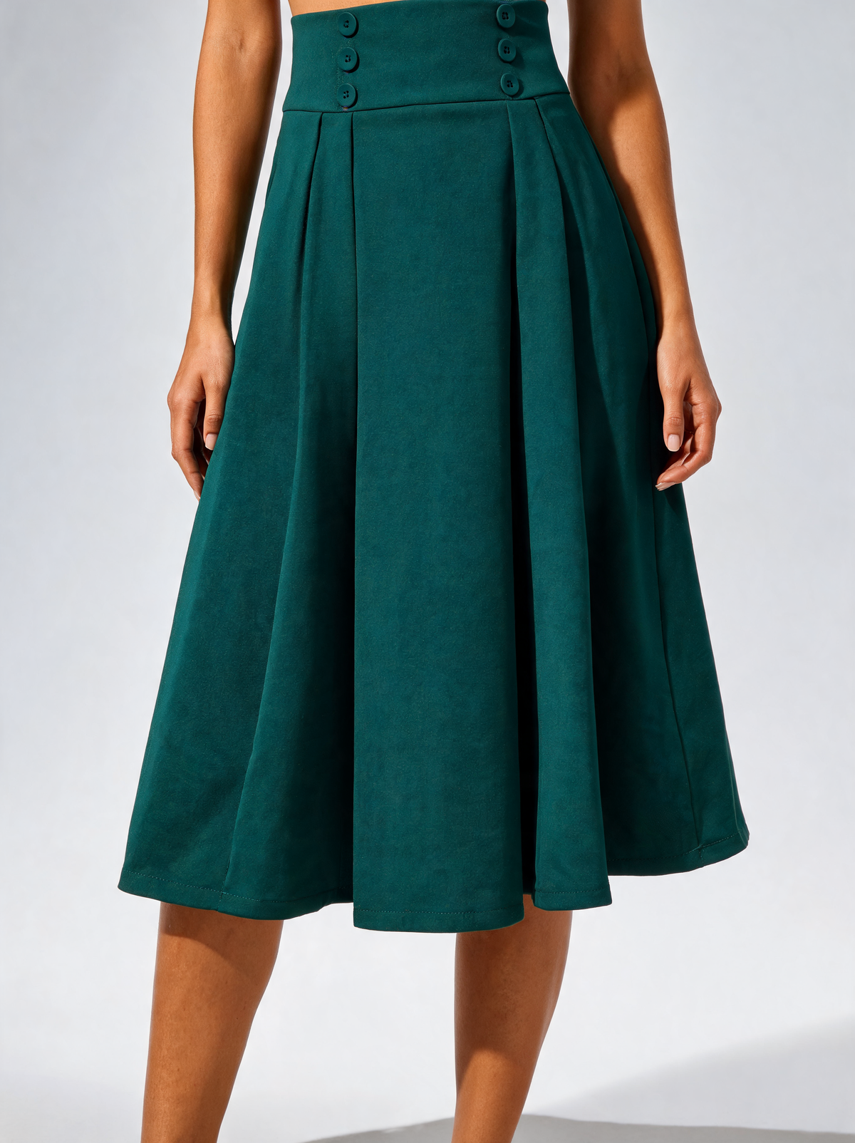 Carmina Pleated A-Line Midi Skirt & Petticoat Options