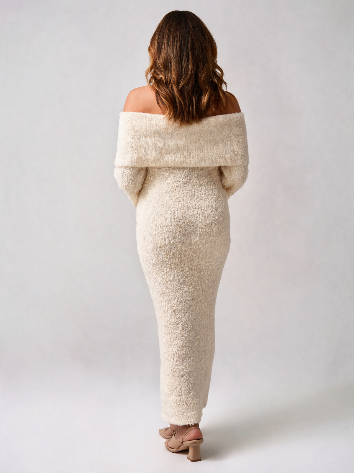Floriane Maternity Off-Shoulder Knit Midi Dress
