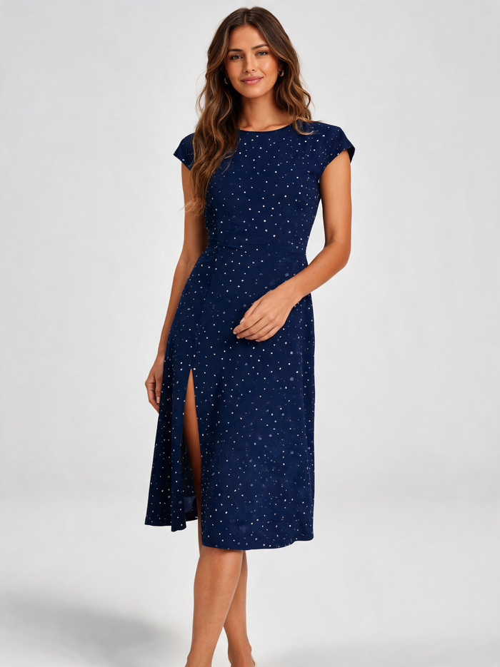 Paulina Polka-Dot Cut-Out Midi Dress