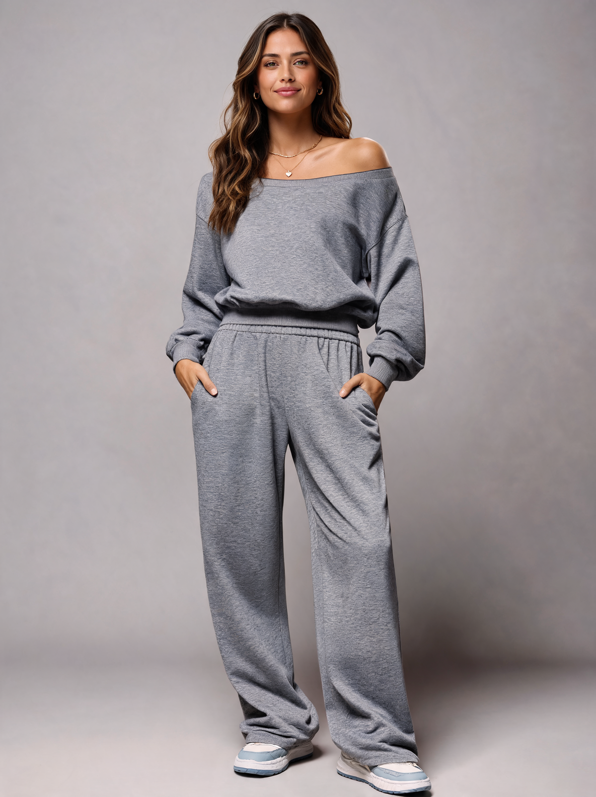 Dominique Asymmetric Top & Wide-Leg Trousers Set